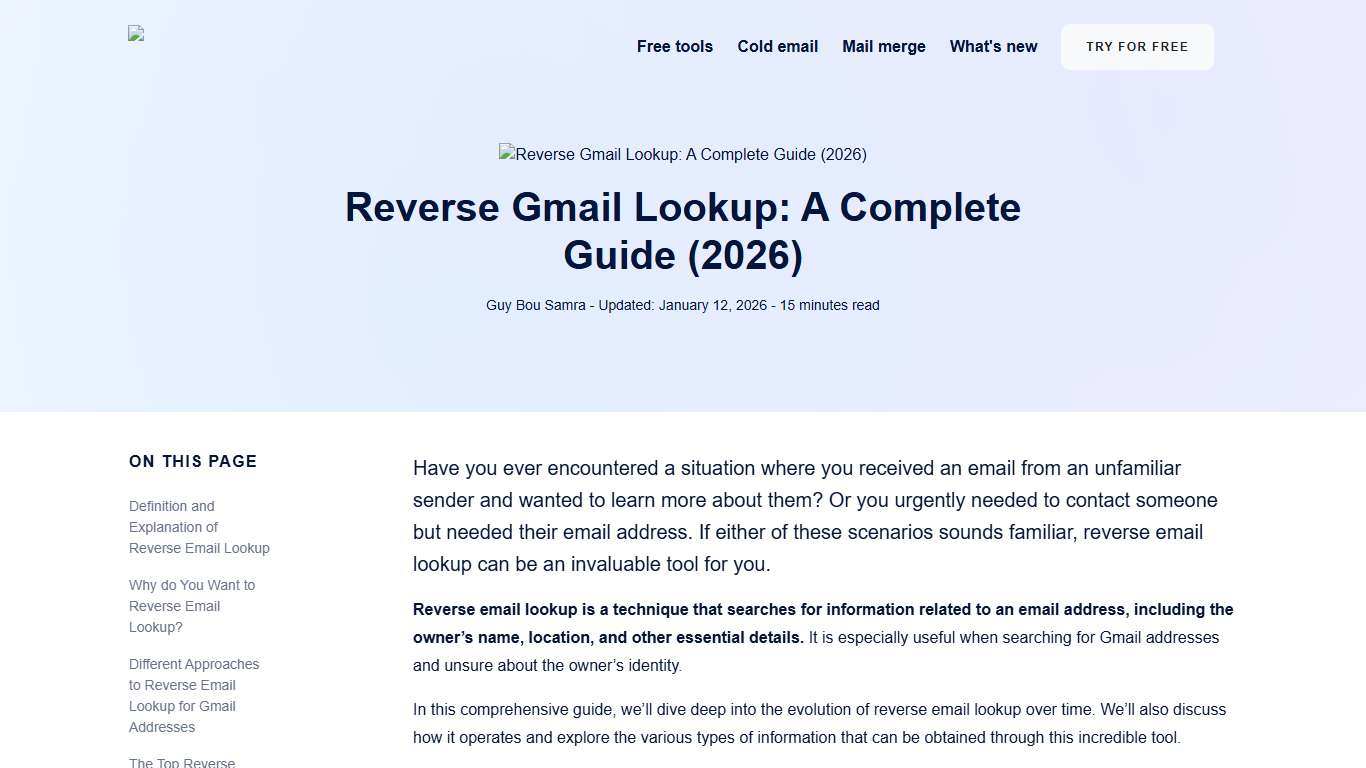 Reverse Gmail Lookup: A Complete Guide (2026)